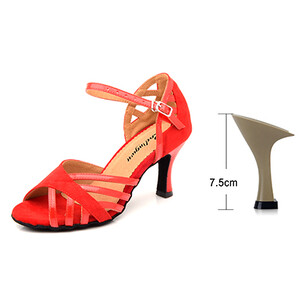 Ladingwu Pantofi de dans latino pentru femei din piele intoarsa si PU, mov nou, pentru petrecere, salsa, pantofi de dans cu toc cuba, 9 cm, pantofi de dans