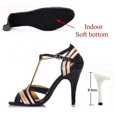 Pantofi de dans latino de vară pentru dama, salsa, tango, petrecere de bal, tocuri, negru, albastru, satin, sandale pentru fete, toc 10 cm