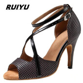 Pantofi de dans latino pentru femei, salsa, tango, petrecere, pantofi cu toc înalt, pentru femei, sandale negre de vară, pantofi de dans