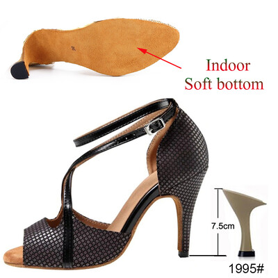 Pantofi de dans latino pentru femei, salsa, tango, petrecere, pantofi cu toc înalt, pentru femei, sandale negre de vară, pantofi de dans