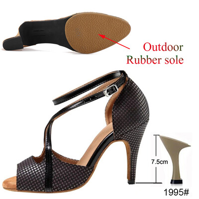 Pantofi de dans latino pentru femei, salsa, tango, petrecere, pantofi cu toc înalt, pentru femei, sandale negre de vară, pantofi de dans