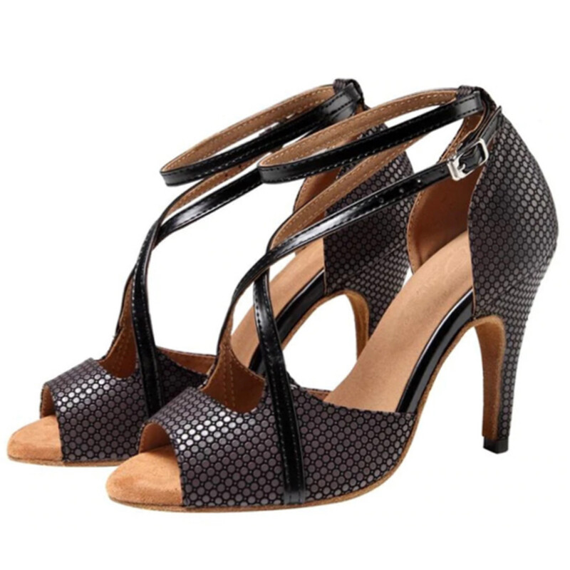 Pantofi de dans latino pentru femei, salsa, tango, petrecere, pantofi cu toc înalt, pentru femei, sandale negre de vară, pantofi de dans
