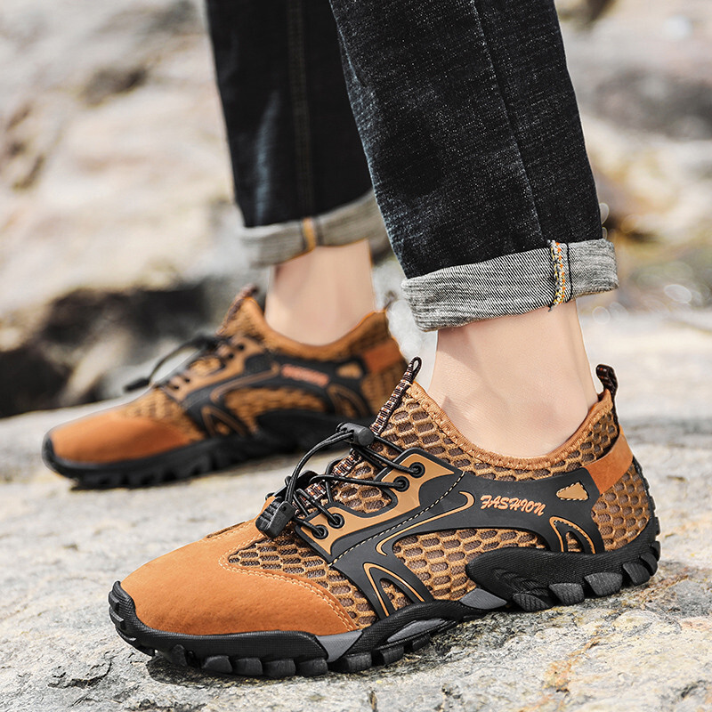 Soe soodusmüük suvised matkatossud, suured 50 mõõduga meeste hingavad tossud, libisemiskindlad kõndimisspordijalatsid Meeste Zapatillas De Hombre