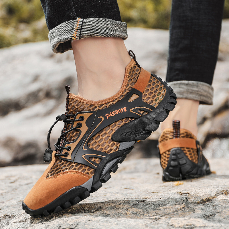 Soe soodusmüük suvised matkatossud, suured 50 mõõduga meeste hingavad tossud, libisemiskindlad kõndimisspordijalatsid Meeste Zapatillas De Hombre