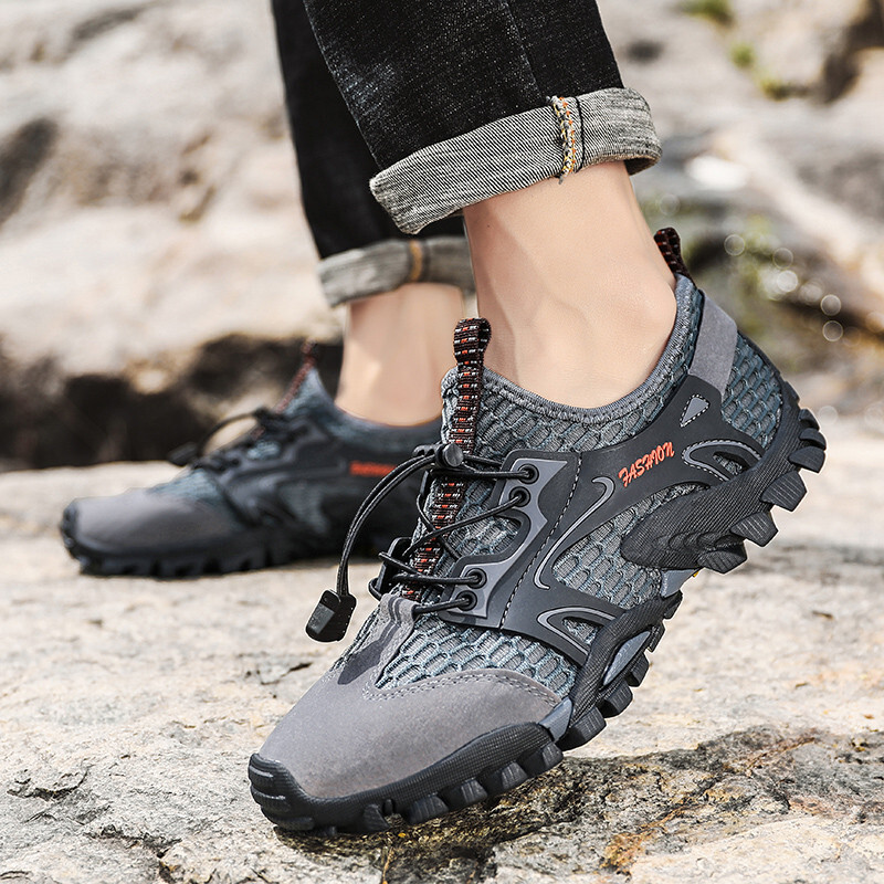 Soe soodusmüük suvised matkatossud, suured 50 mõõduga meeste hingavad tossud, libisemiskindlad kõndimisspordijalatsid Meeste Zapatillas De Hombre