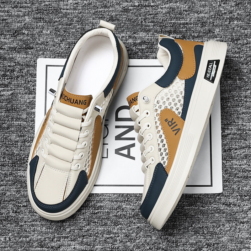 Meeste tossud, võrkkangast hingavad vabaajajalatsid, mugavad õueskäimise jalanõud meestele, lamedad paelad, vulkaniseeritud jalanõud Zapatos Hombre