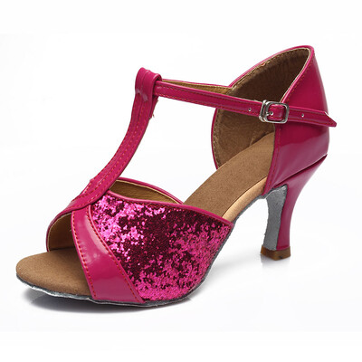 HROYL Ženske tango latino plesne cipele Satenske plesne cipele Djevojačke plesne cipele Ženske 5CM i 7CM Sandale za vježbanje