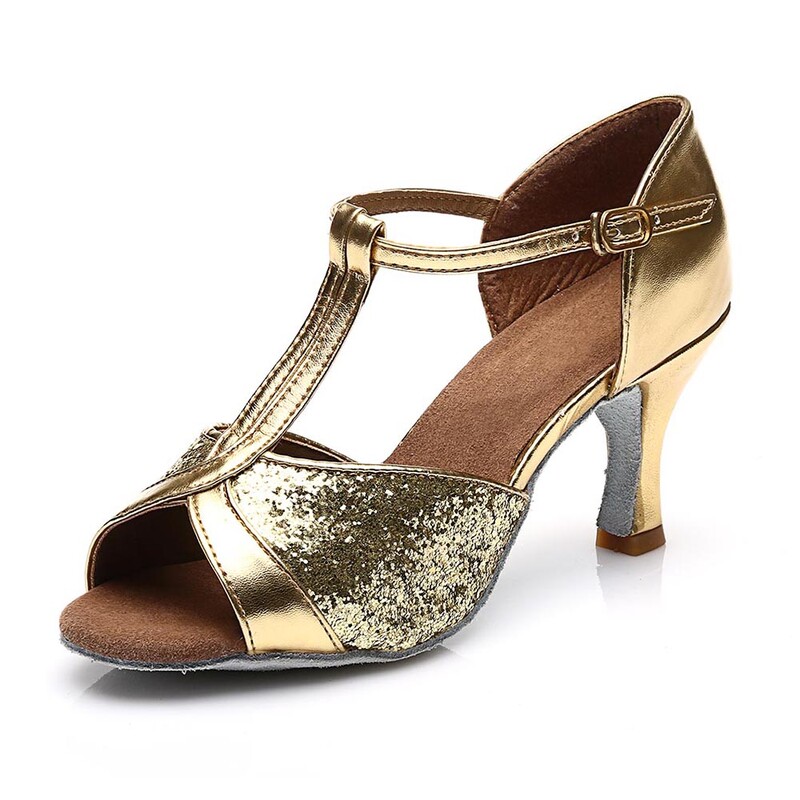 HROYL Ženske tango latino plesne cipele Satenske plesne cipele Djevojačke plesne cipele Ženske 5CM i 7CM Sandale za vježbanje