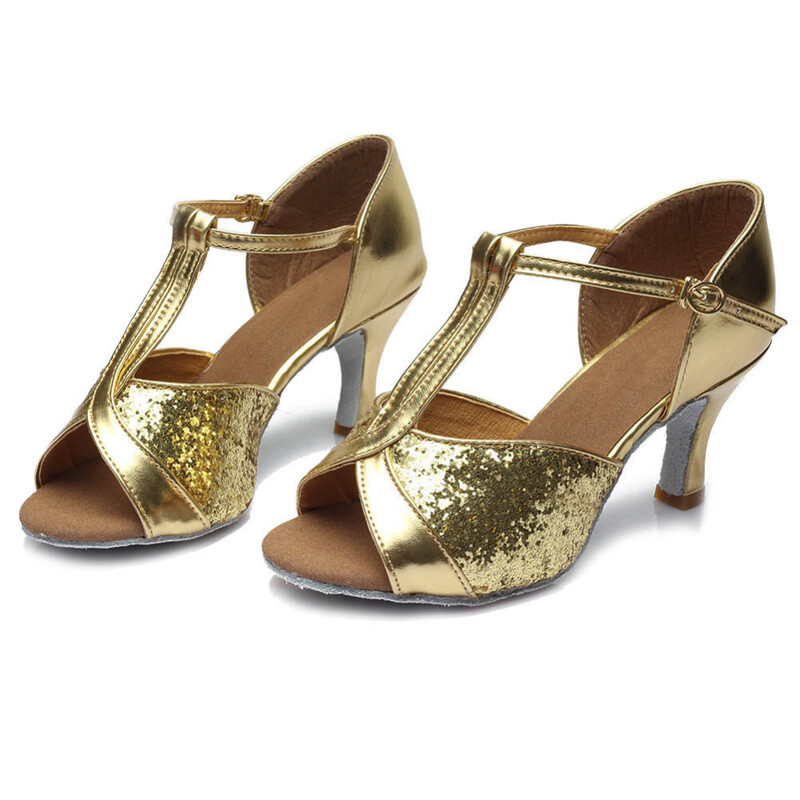 HROYL Ženske tango latino plesne cipele Satenske plesne cipele Djevojačke plesne cipele Ženske 5CM i 7CM Sandale za vježbanje