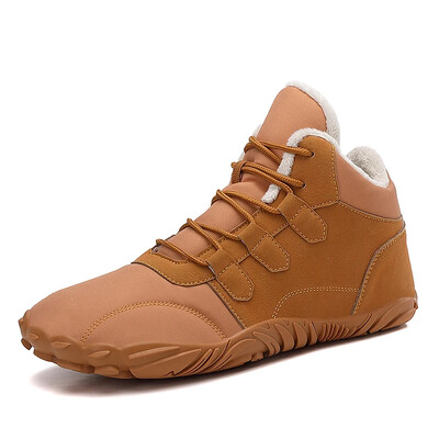 Cizme scurte de iarnă la modă pentru bărbați, pantofi casual pentru zăpadă desculț, pantofi de camping pentru drumeții în aer liber, cizme de zăpadă calde pentru femei