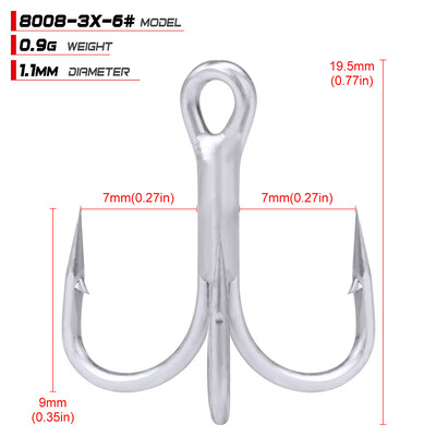 PROBEROS 10 buc/lot cârlig de pescuit cu apă sărată cârlig din tablă mată 2/0#-1/0#-1#-2#-4#-6#-8# cârlig 3X de oțel cu înaltă carbon de înaltă rezistență