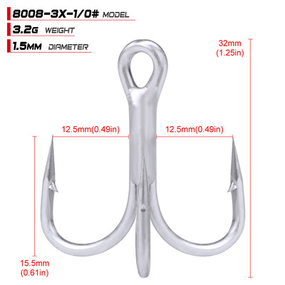 PROBEROS 10 buc/lot cârlig de pescuit cu apă sărată cârlig din tablă mată 2/0#-1/0#-1#-2#-4#-6#-8# cârlig 3X de oțel cu înaltă carbon de înaltă rezistență