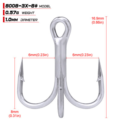 PROBEROS 10 buc/lot cârlig de pescuit cu apă sărată cârlig din tablă mată 2/0#-1/0#-1#-2#-4#-6#-8# cârlig 3X de oțel cu înaltă carbon de înaltă rezistență