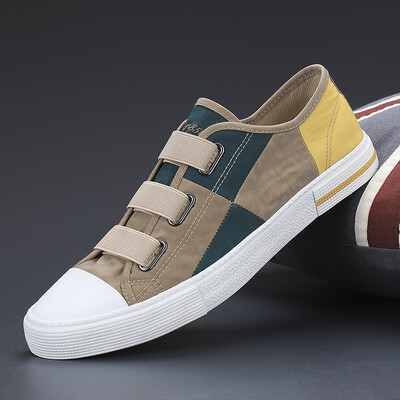 Muške vulkanizirane cipele Proljetno novo prozračno nisko izrezano u korejskom stilu Svestrane platnene cipele na vezanje Ležerne vulkanizirane cipele za muškarce