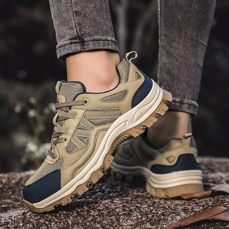 Ново пристигане на външни маратонки за мъже, жени, дишащи неплъзгащи се туристически обувки, голям размер 46, мъжки спортни обувки за пътуване с връзки, трекинг