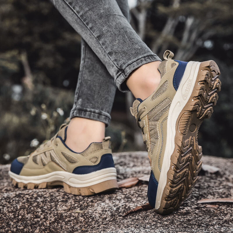 Ново пристигане на външни маратонки за мъже, жени, дишащи неплъзгащи се туристически обувки, голям размер 46, мъжки спортни обувки за пътуване с връзки, трекинг