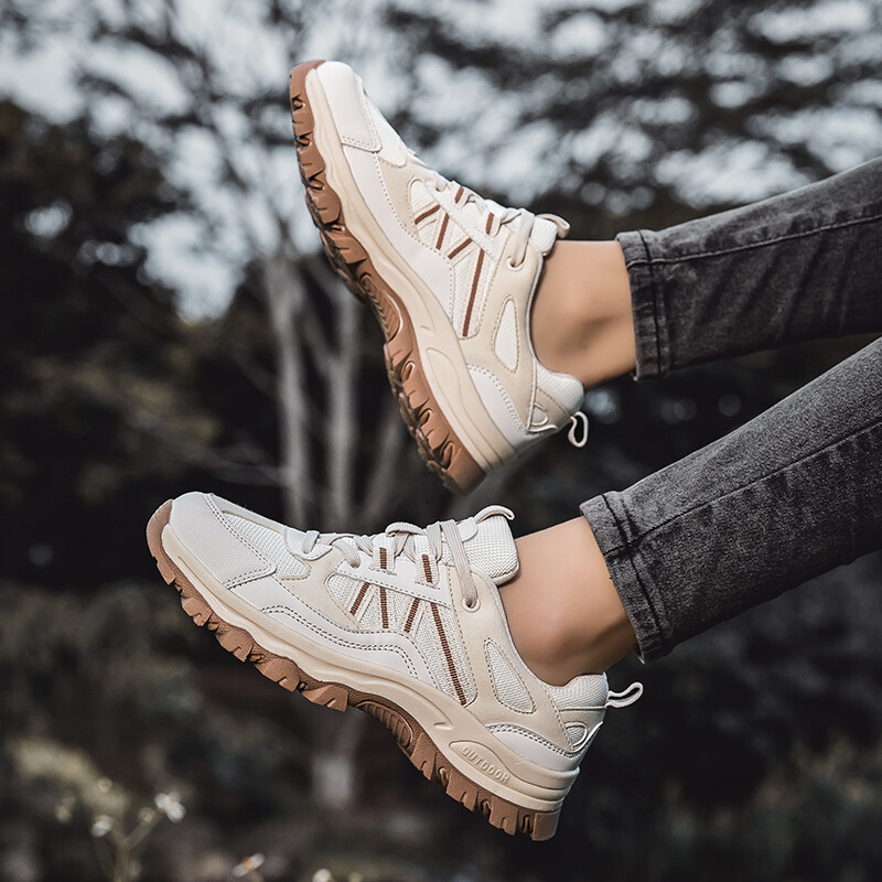 Ново пристигане на външни маратонки за мъже, жени, дишащи неплъзгащи се туристически обувки, голям размер 46, мъжки спортни обувки за пътуване с връзки, трекинг