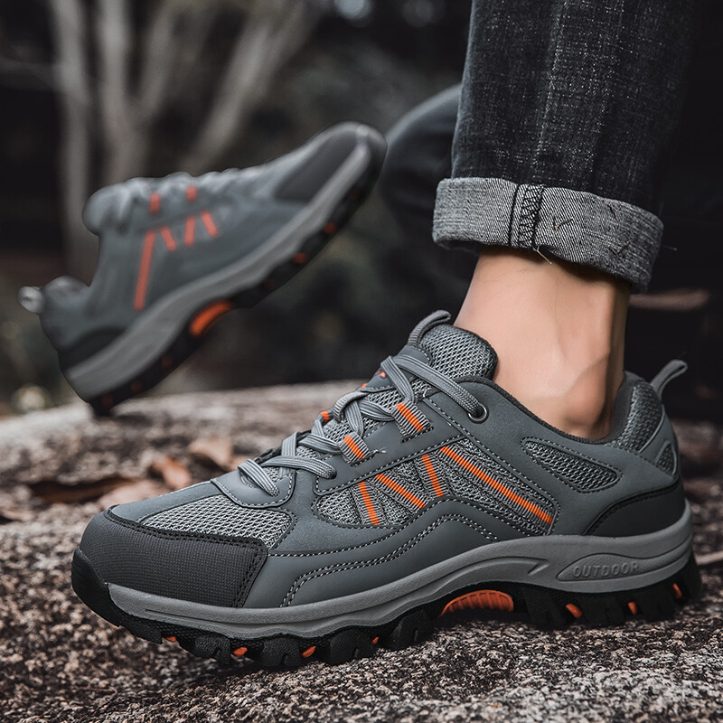 Ново пристигане на външни маратонки за мъже, жени, дишащи неплъзгащи се туристически обувки, голям размер 46, мъжки спортни обувки за пътуване с връзки, трекинг
