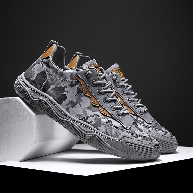 Moda primăvară toamnă pantofi de pânză bărbați pantofi ocazional cu șireturi plate, tendință de camuflaj, pantofi vulcanizați pentru bărbați de înaltă calitate