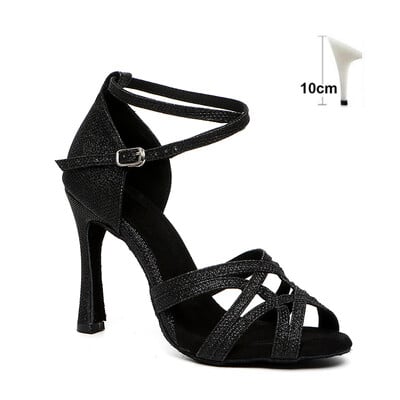 SWDZM Naiste Ladina tantsujalatsid Kõrged kontsad Ballroom Tango tantsusaapad Avatud varbad Pehme tallaga peo-/vabaaja tantsukingad Sandaalid