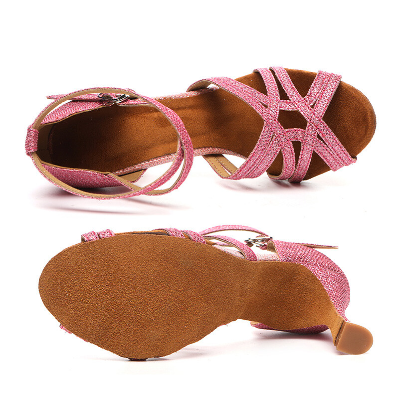 SWDZM Naiste Ladina tantsujalatsid Kõrged kontsad Ballroom Tango tantsusaapad Avatud varbad Pehme tallaga peo-/vabaaja tantsukingad Sandaalid