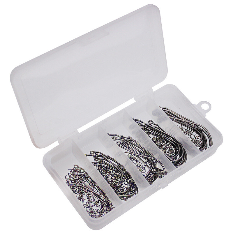 Cârlig cu vierme de pescuit cu cusătură de blocare Momeală moale Cârlige simple Grub Cârlig Set 50 de bucăți Texas Rig Accesorii