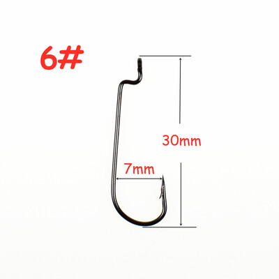 50 KOM Duga ručka Crv Bodljikava Ribarska Udica Offset Udice Texas Rigs Dodaci