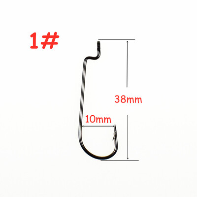 50 KOM Duga ručka Crv Bodljikava Ribarska Udica Offset Udice Texas Rigs Dodaci