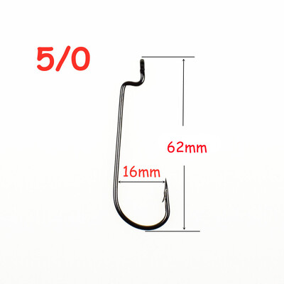 50 KOM Duga ručka Crv Bodljikava Ribarska Udica Offset Udice Texas Rigs Dodaci