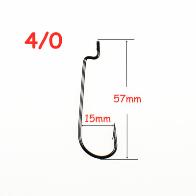 50 KOM Duga ručka Crv Bodljikava Ribarska Udica Offset Udice Texas Rigs Dodaci