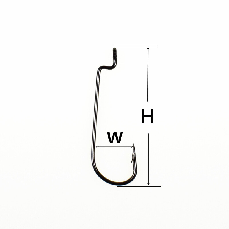 50 KOM Duga ručka Crv Bodljikava Ribarska Udica Offset Udice Texas Rigs Dodaci