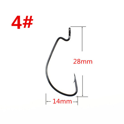 Cârlig de pescuit cu manivelă lată din oțel carbon, 50 buc