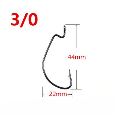 Cârlig de pescuit cu manivelă lată din oțel carbon, 50 buc