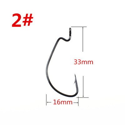 Cârlig de pescuit cu manivelă lată din oțel carbon, 50 buc
