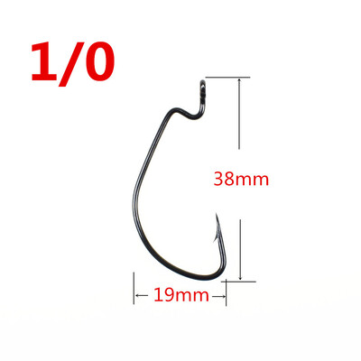 Cârlig de pescuit cu manivelă lată din oțel carbon, 50 buc