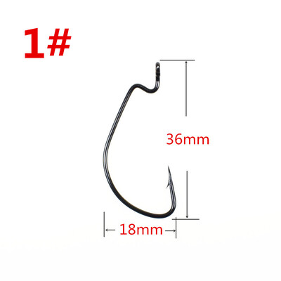 Cârlig de pescuit cu manivelă lată din oțel carbon, 50 buc