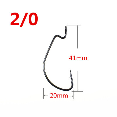 Cârlig de pescuit cu manivelă lată din oțel carbon, 50 buc