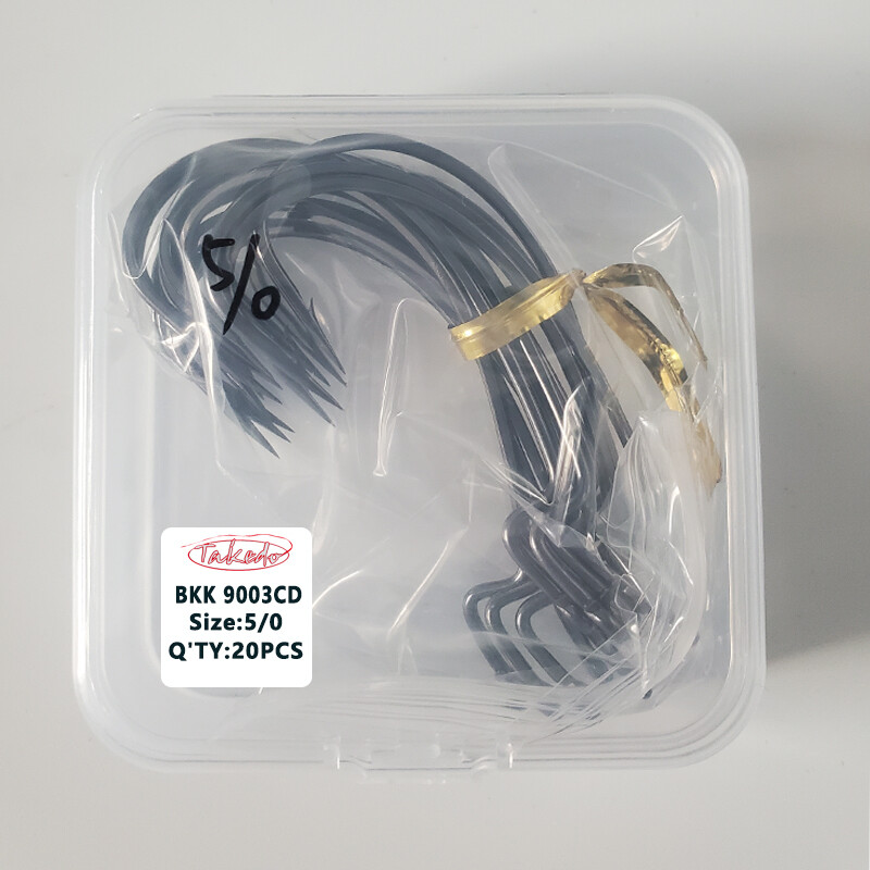 BKK 20PCS 9003 CD must nikkel vändaga õngekonks 5/0 - 1# 3X tugevdada ussikonksu jigging Bait Texas Rig karpkala bassi kalakonks