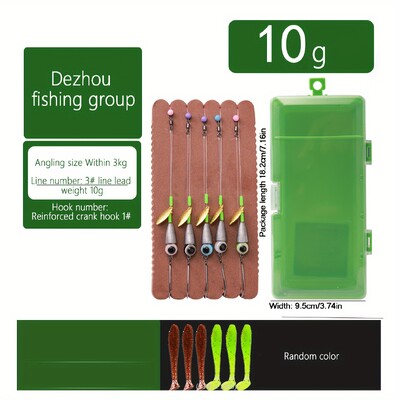 5gab/maisā Texas Rig, iepriekš piesieti makšķerēšanas piederumi asari mandarīnu zivīm Piesieniet āķu grupu un Teksasas grupu