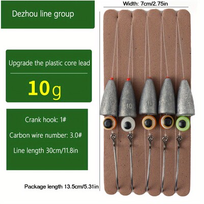 5gab/maisā Texas Rig, iepriekš piesieti makšķerēšanas piederumi asari mandarīnu zivīm Piesieniet āķu grupu un Teksasas grupu