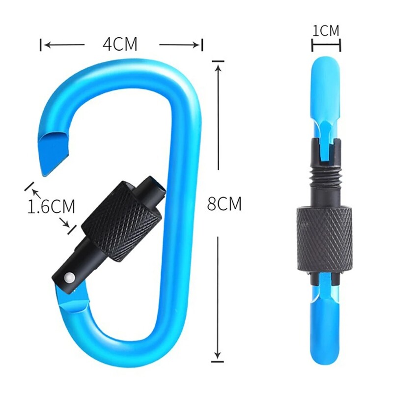 10-osaline mägironimiskoobas kaljuronimise karabiin D-rõngas ohutuskarabiin reisimiseks õues ellujäämiseks alumiiniumsulamist konksu pannal