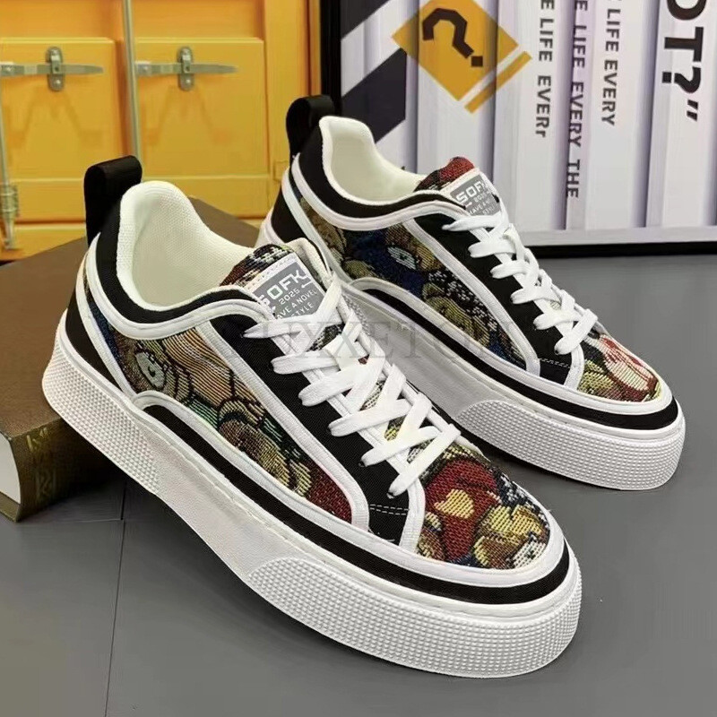 Pantofi vulcanizați pentru bărbați Noua modă în stil stradal Confortabil, antiderapant, ocazional, cu șireturi, pantofi pentru activități în aer liber pentru bărbați