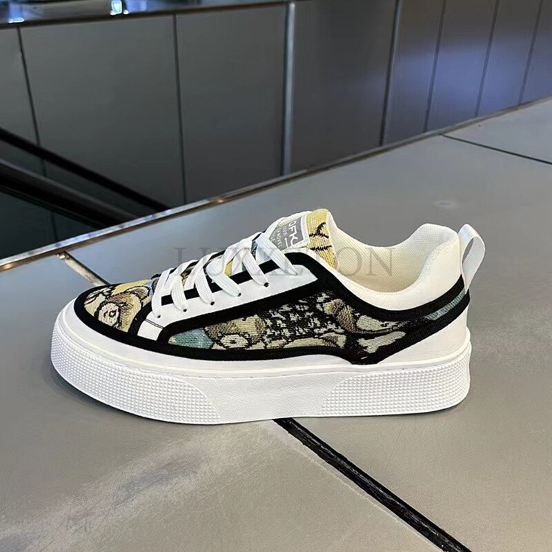 Pantofi vulcanizați pentru bărbați Noua modă în stil stradal Confortabil, antiderapant, ocazional, cu șireturi, pantofi pentru activități în aer liber pentru bărbați