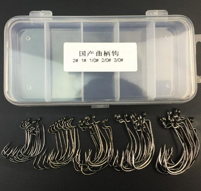 50 kom/kutija Texas ribolovne udice sa širokim otvorom, ofsetna udica za ribolov s mekim mamcem i mamcem, set udica za pecanje s opremom Texas ili Carolina