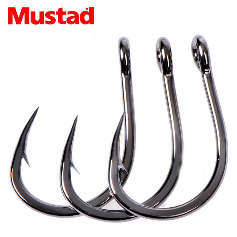 Mustad 10827NP-BN 3X Strong #1-12/0 Jigging Lure Livebait Hooks Sea Tuna Barbed Jig Hook για θαλασσινό νερό Μεγάλο παιχνίδι συρτή Ψάρεμα