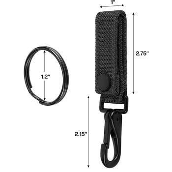 Тактически ключодържател Външен тежкотоварен щипка за колан Ключодържател с метална щипка и найлонова каишка Molle за къмпинг туризъм