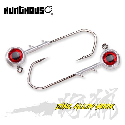 Hunthouse New Ajing Fishing Hooks with Red Eyes 5g 7g 10g 14g Zinc Alloy Jig Head Rockfish Lure Bait 2021 Fishing Accessories