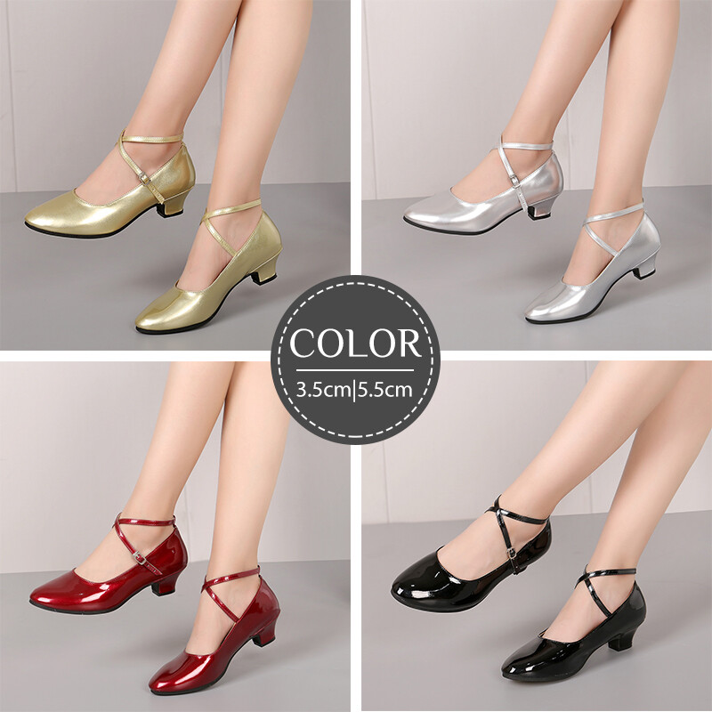 DKZSYIM Pantofi de dans Tango pentru femei Pantofi de dans latino de sală Pantofi de dans pentru femei moderne Jazz, confortabili, cu toc mijlociu, pantofi de dans pentru petrecere