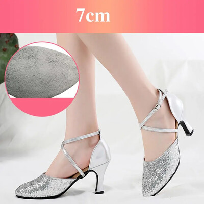 Παπούτσια χορού Latin Tango Ballroom Jazz παπούτσια για γυναίκες κορίτσια Γυναικεία σόλα από καουτσούκ Χρυσό/Ασημί Dropshipping