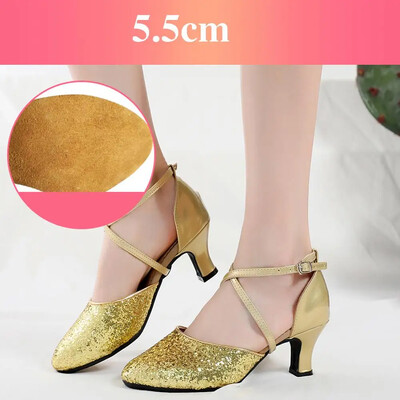 Παπούτσια χορού Latin Tango Ballroom Jazz παπούτσια για γυναίκες κορίτσια Γυναικεία σόλα από καουτσούκ Χρυσό/Ασημί Dropshipping